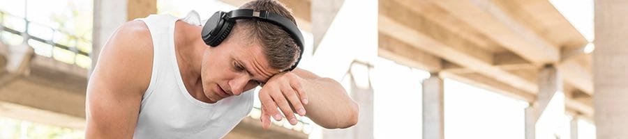 Man exhausted from running
