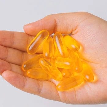 Close up shot of Vitamin D3 pills