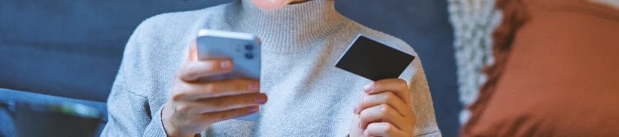 credit card and laptop
