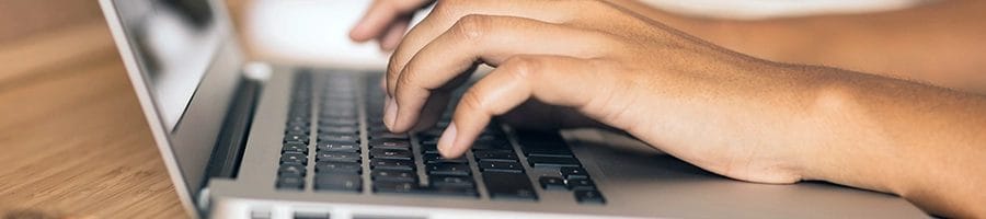 Using a laptop to write user review