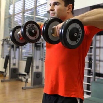 Upright dumbbell rows