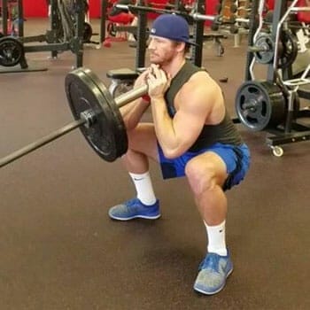 man doing a landmine front squats