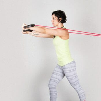 woman doing Resistance Band Crossover