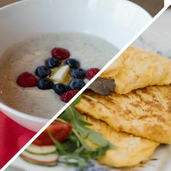 oatmeal, and omelet