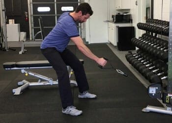man doing cable row