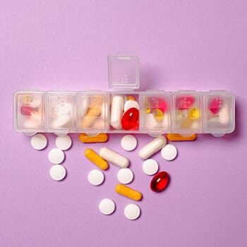 medicine kit with different types of pills