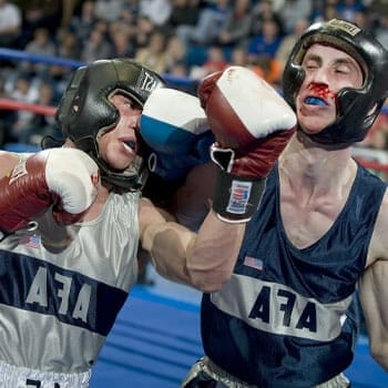 men fighting for a boxing title