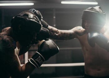 men in a boxing match