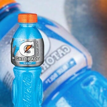 A "blue bolt" flavor of a sports drink