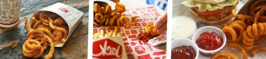 Different fries in jack in the box