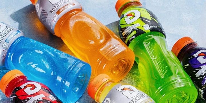 Different flavors of a known sports drink brand