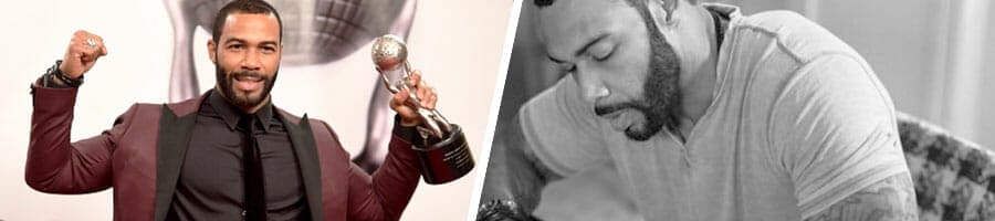 omari hardwick during a red carpet, and when he was writing