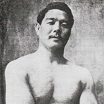vintage image of a shirtless Mitsuyo Maeda