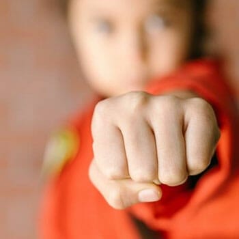 woman with her fist up