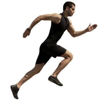 A guy running in motion