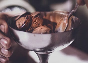 bowl of Chocolate Ice Cream