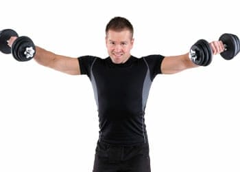 man in a lateral raise position