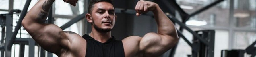 man showing off his biceps