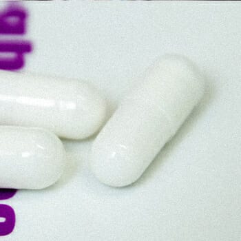 Close up white pill image