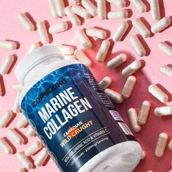 Collagen pills scattered
