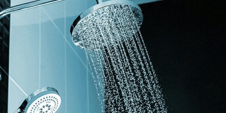 Water pouring from a shower