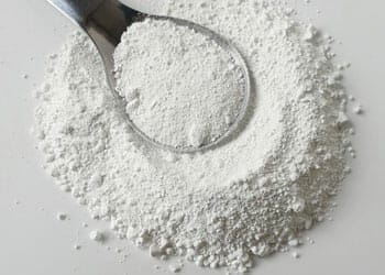 titanium dioxide powder with a spoon on it