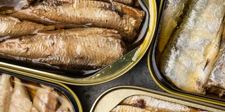Canned fishes with fatty contents