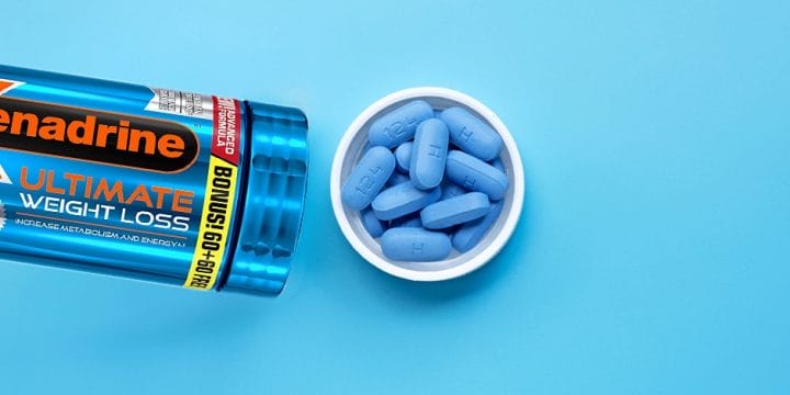 Top view of Xenadrine supplement product
