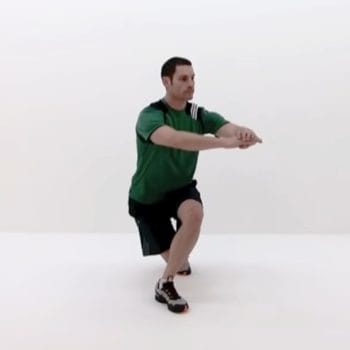 man in a crossover lunge position