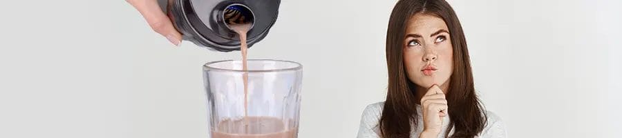 tumbler filling a glass drink, and a woman contemplating