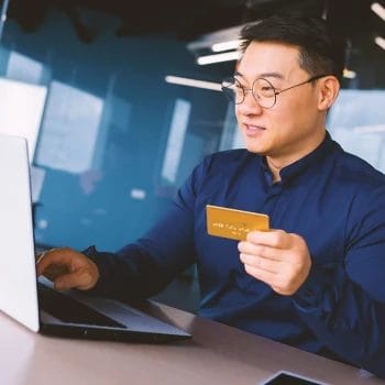 A person buying Blue Star Status online