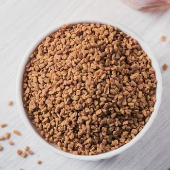 Fenugreek in a white bowl