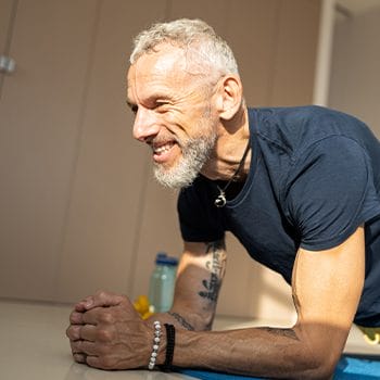 man in a plank position