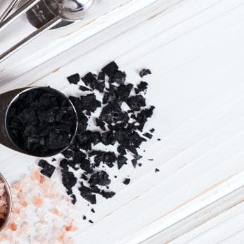 spoon of black crystals