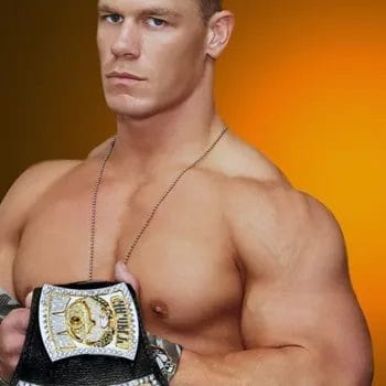 John Cena holding wrestling belt
