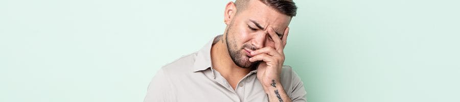 man upset