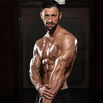 man showing his body muscles