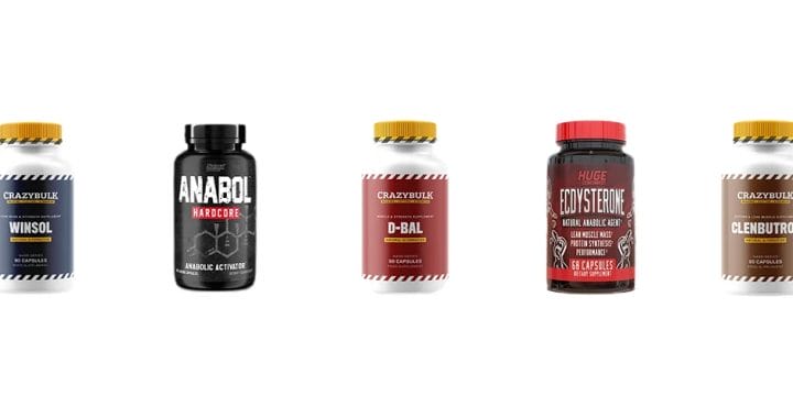 A line up image of best legal steroids for men