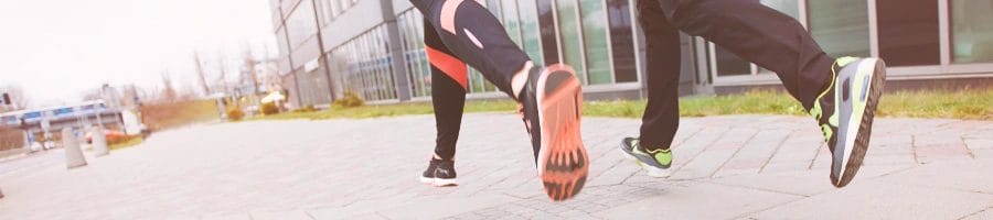 Two people jogging