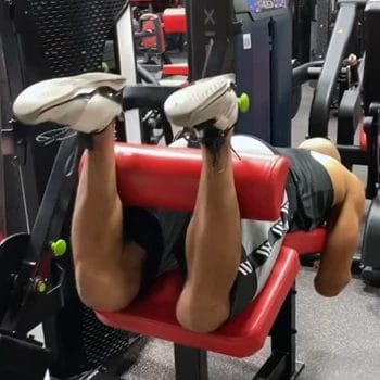 Austin Ekeler doing hamstring curl workout