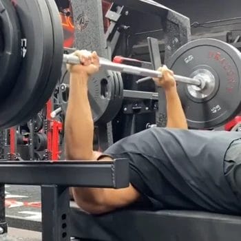 Austin Ekeler doing bench press workout