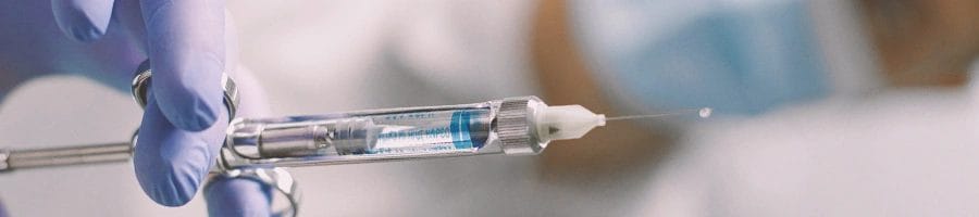 A syringe close up shot