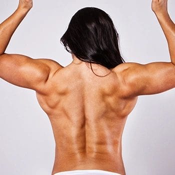 Woman showing her back muscles
