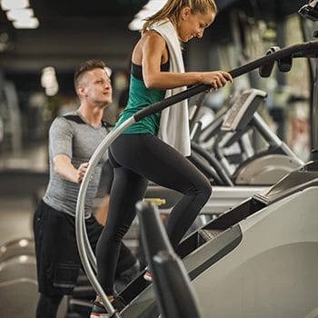 Training with a coach using stairmaster
