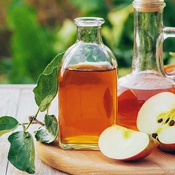 An apple cider vinegar wide bottle