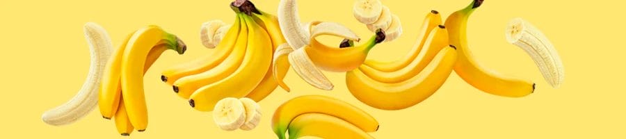 Bananas in yellow background