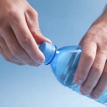 Opening a water bottle
