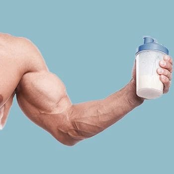 Holding a supplement drink
