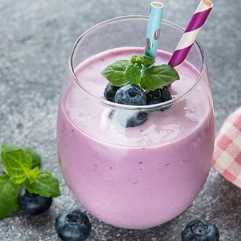 A blueberry protein shake