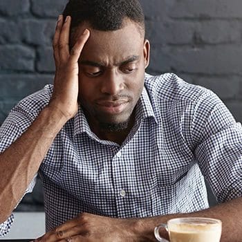 African American person not in the mood